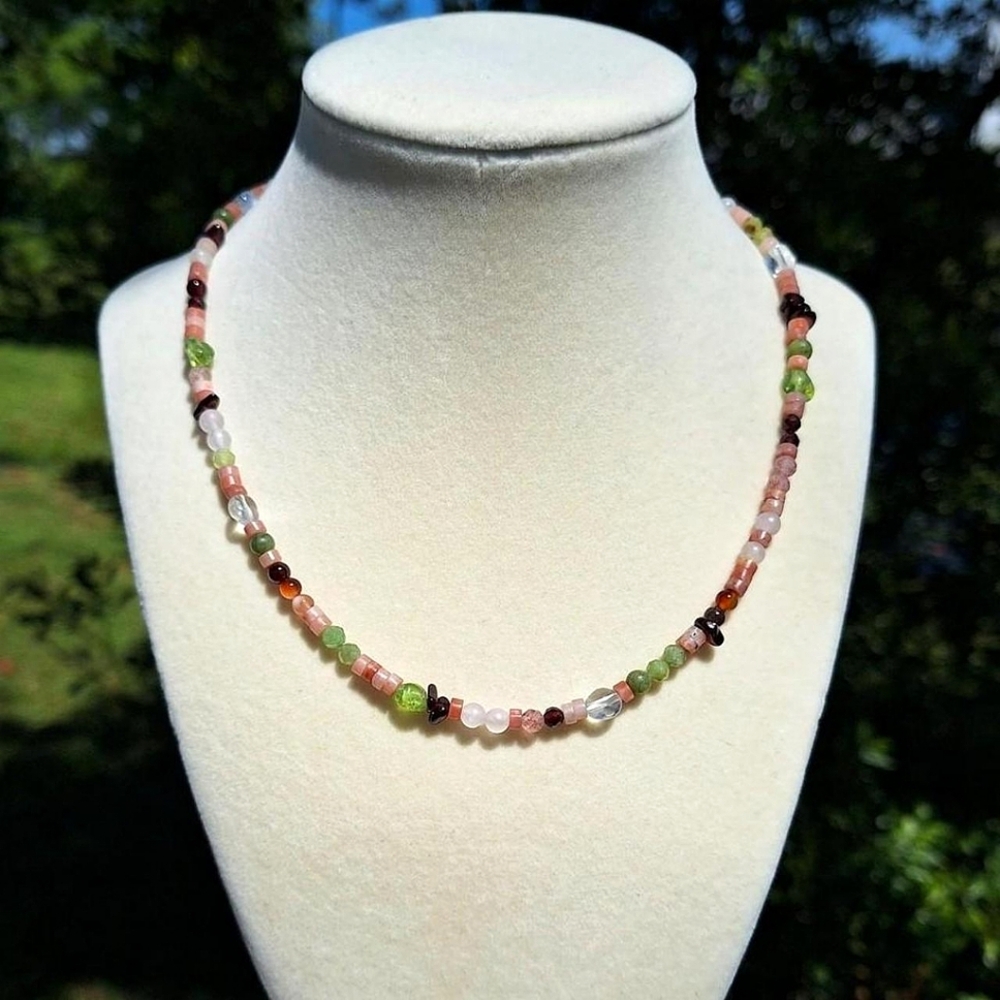 Handbeaded Mixed Gemstone Necklace ~ Artisan Jewelry